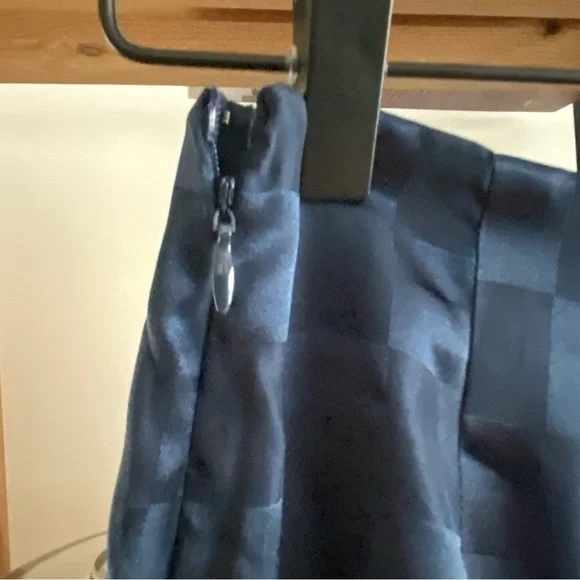 Urban Outfitters Blue Checkered Satin High Waisted Wide Leg Pants 0 - Picture 8 of 16